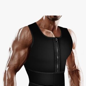 Men's Black Zipper Compression Vest